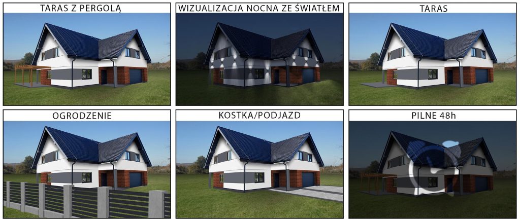 projekt elewacji, dodatki, wizualizacja