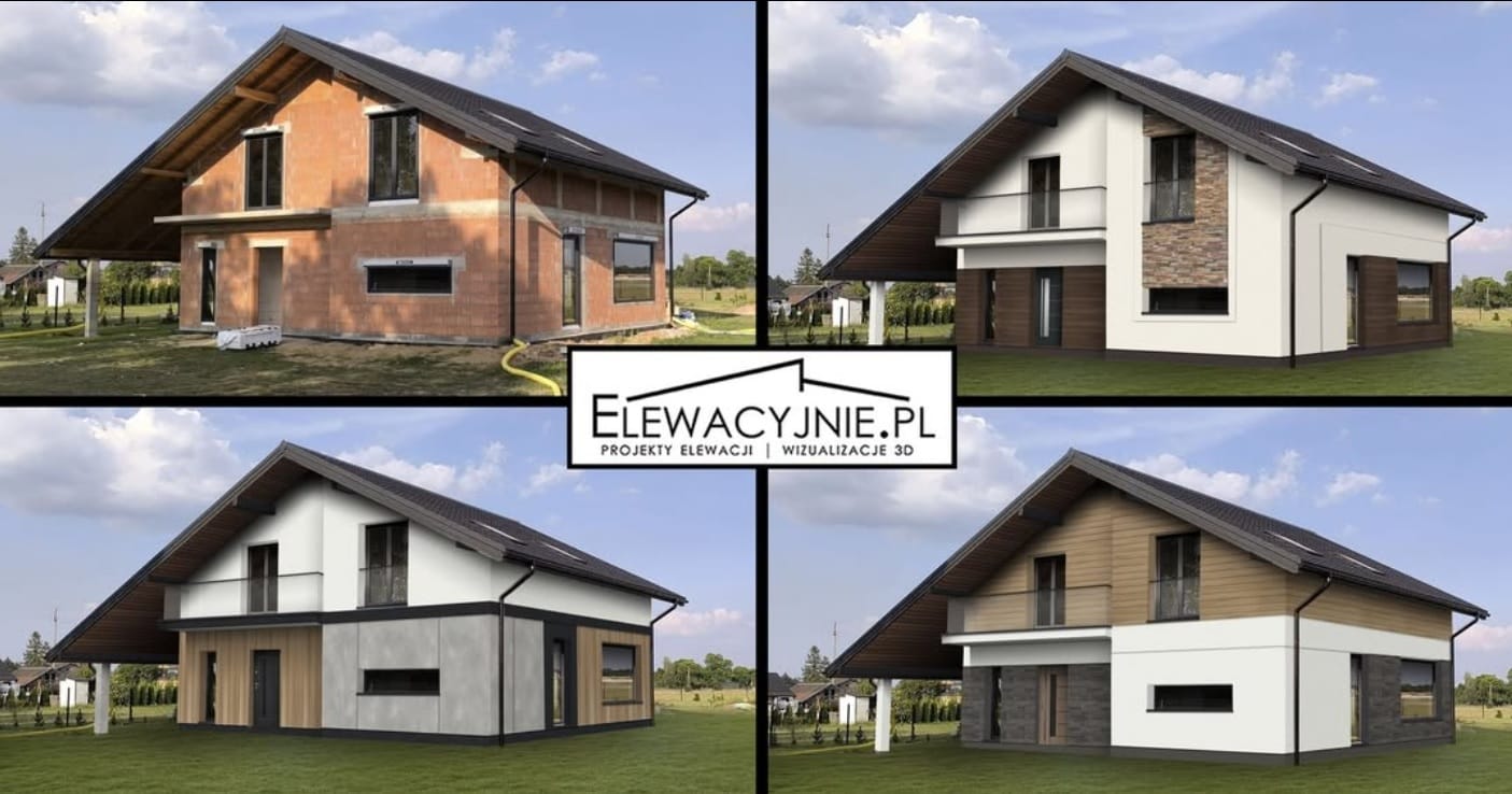 Przykładowy projekt elewacji na zdjęciach